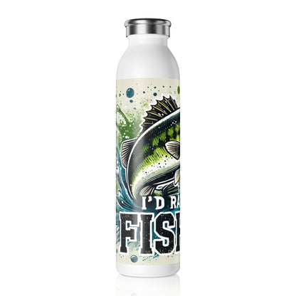 I'd Rather Be Fishing Slim Water Bottle, Outdoor Gear, Fisherman Gift, Sports Bottle, Eco-Friendly Hydration, Fishing Enthusiast Enjoyment
