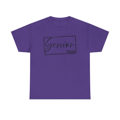 Senior 2026 Unisex Heavy Cotton Tee, Back to School Shirt, Teacher Gift, Kids Clothing, Classroom Style, Educational Apparel
