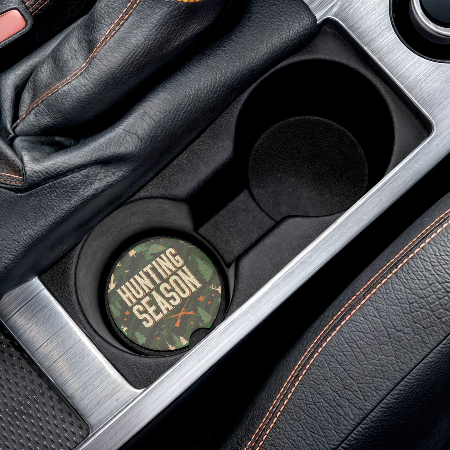 Hunting Season Car Coaster, Rustic Auto Drink Holder,