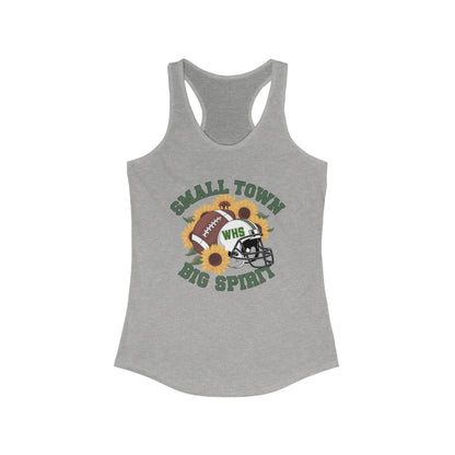 Small town, Big Spirit, Walker, Football, Women's Racerback Tank Top, Perfect for Game Day, Sports Events, Tailgating, and Everyday Wear