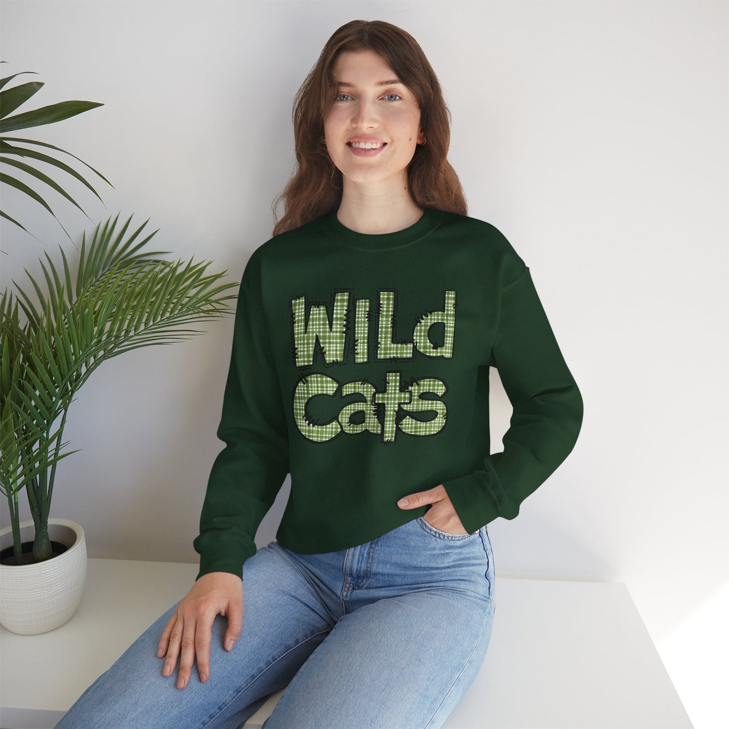 Wild Cats Crewneck Sweatshirt, Cozy Unisex Sweatshirt, Perfect Gift for Birthdays, Casual Wear, Wildcat Theme Apparel, Walker, La WHS, WJH
