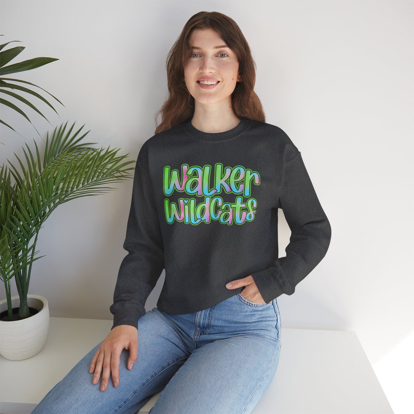 Walker Wildcats Crewneck Sweatshirt, Cozy Unisex Sweatshirt, Perfect Gift for Birthdays, Casual Wear, Wildcat Theme Apparel, Walker, La WHS, WJH