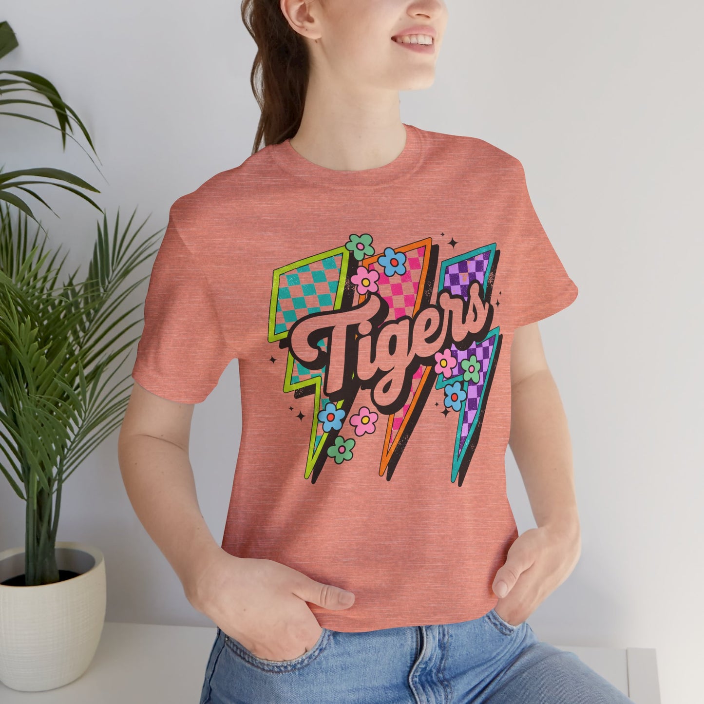 Colorful Tigers Retro, lightning, unisex, funky