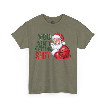 Funny Christmas Tee - Unisex Heavy Cotton Shirt - Holiday Humor, Gift for Grumpy Friends, Santa Design, Casual Wear, Christmas Party