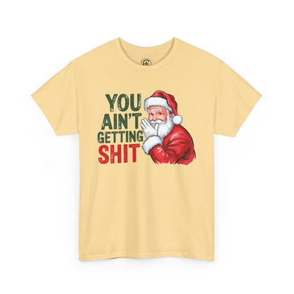 Funny Christmas Tee - Unisex Heavy Cotton Shirt - Holiday Humor, Gift for Grumpy Friends, Santa Design, Casual Wear, Christmas Party