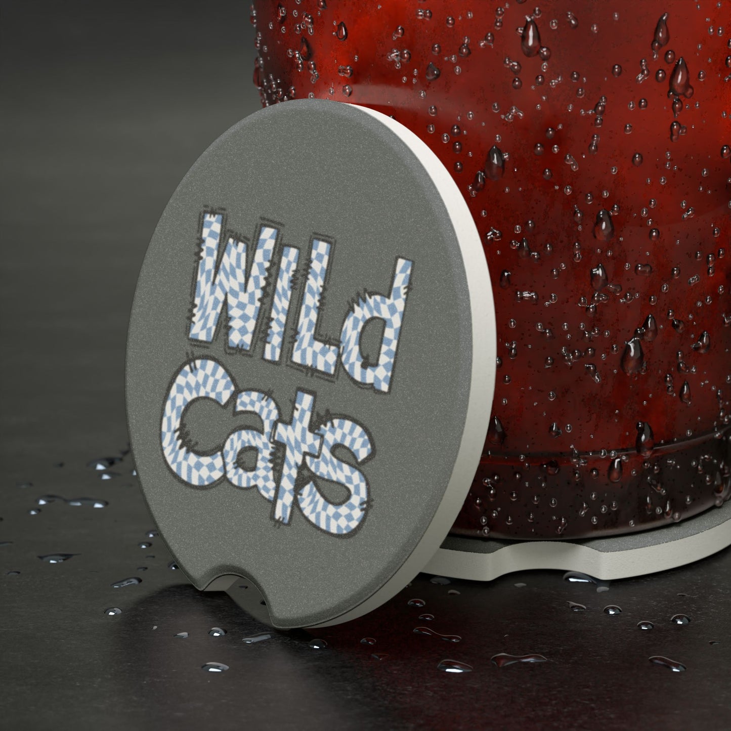 St Amant Middle School Wildcats Soapstone Car Coaster | Vehicle Accessory, Car Gift, Home Decor, Unique Gift, Wildcat Pride