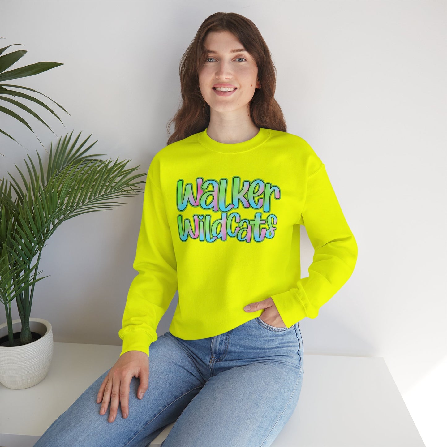 Walker Wildcats Crewneck Sweatshirt, Cozy Unisex Sweatshirt, Perfect Gift for Birthdays, Casual Wear, Wildcat Theme Apparel, Walker, La WHS, WJH