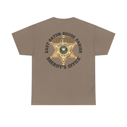 Pocket Front, Design on Back EBRSO Badge Retired Sheriff Heavy Cotton Tee, Unisex Tee, Law Enforcement Gift, Retirement Celebration T-shirt