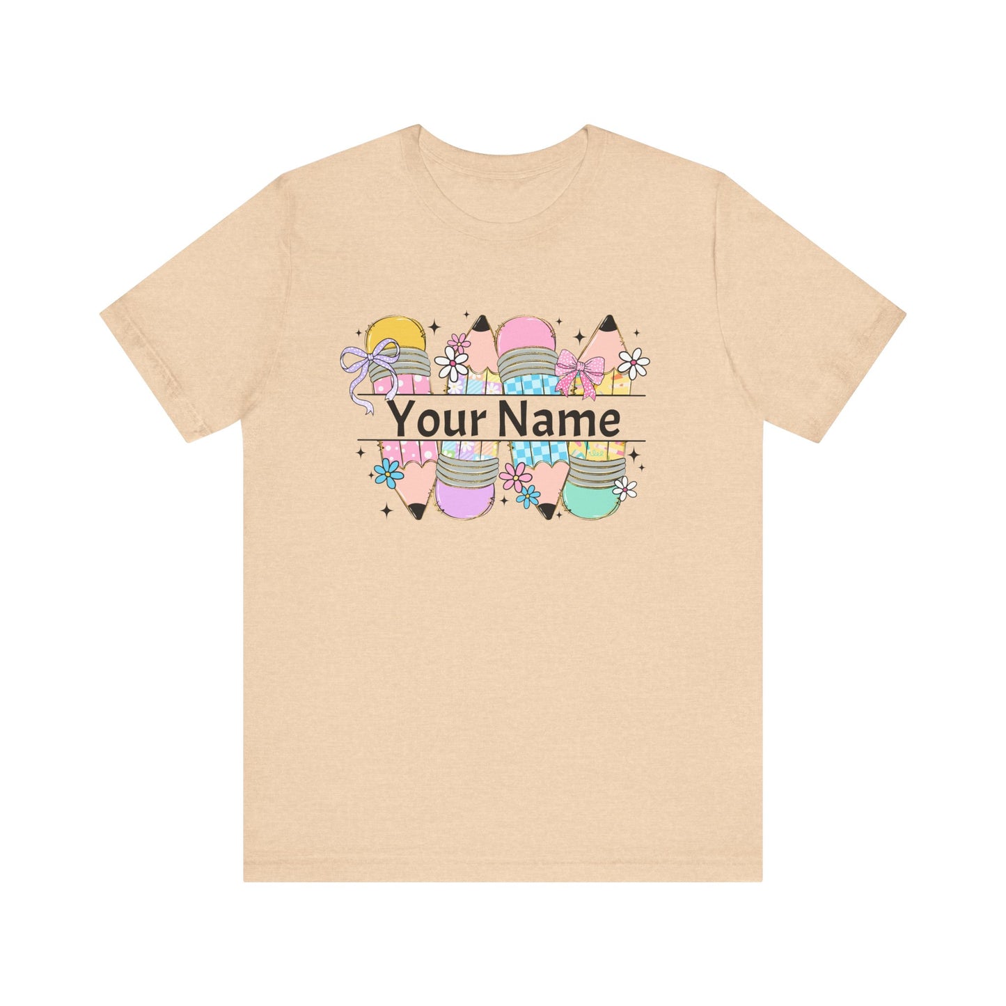 Personalized Back to School Pencil with your name design, on a bella canvas shirt