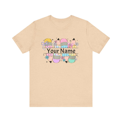 Personalized Back to School Pencil with your name design, on a bella canvas shirt