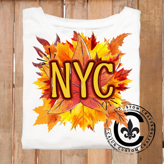NYC fall leaves- DTF or Sublimation Transfer