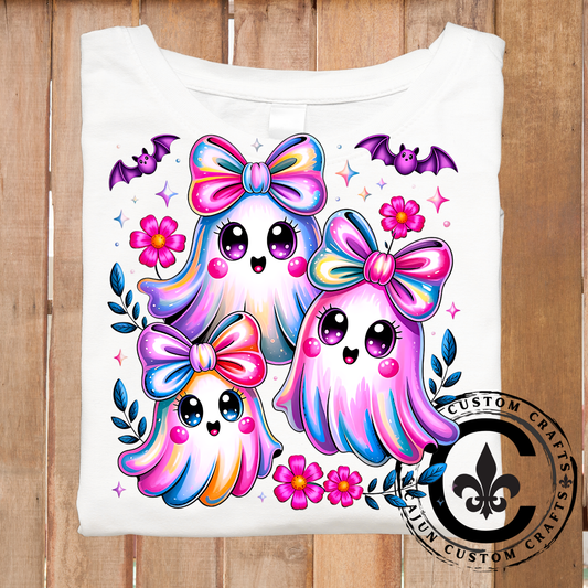 Ghosts, Girly, Iridescent, Neon, Bright, Fun Halloween Design
