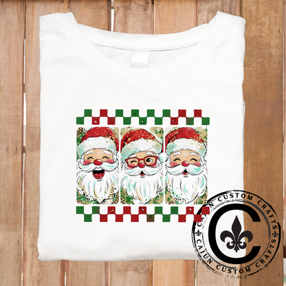 Rustic Santa, checkerboard - DTF or Sublimation Transfer