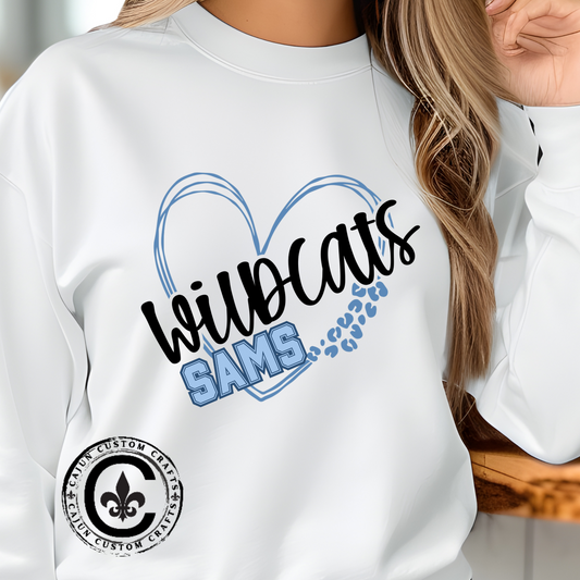 SAMS Wildcats Crewneck Sweatshirt with Heart Design, Comfortable Unisex Sweatshirt, Perfect Gift for School Spirit, Cozy Casual Wear, Great [...]