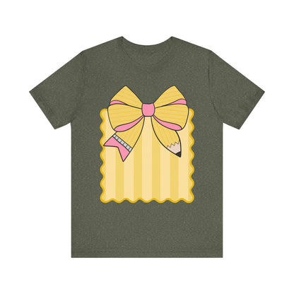 Personalized, Back to School, Pencil Bow coquette design for students, teachers, faculty, etc