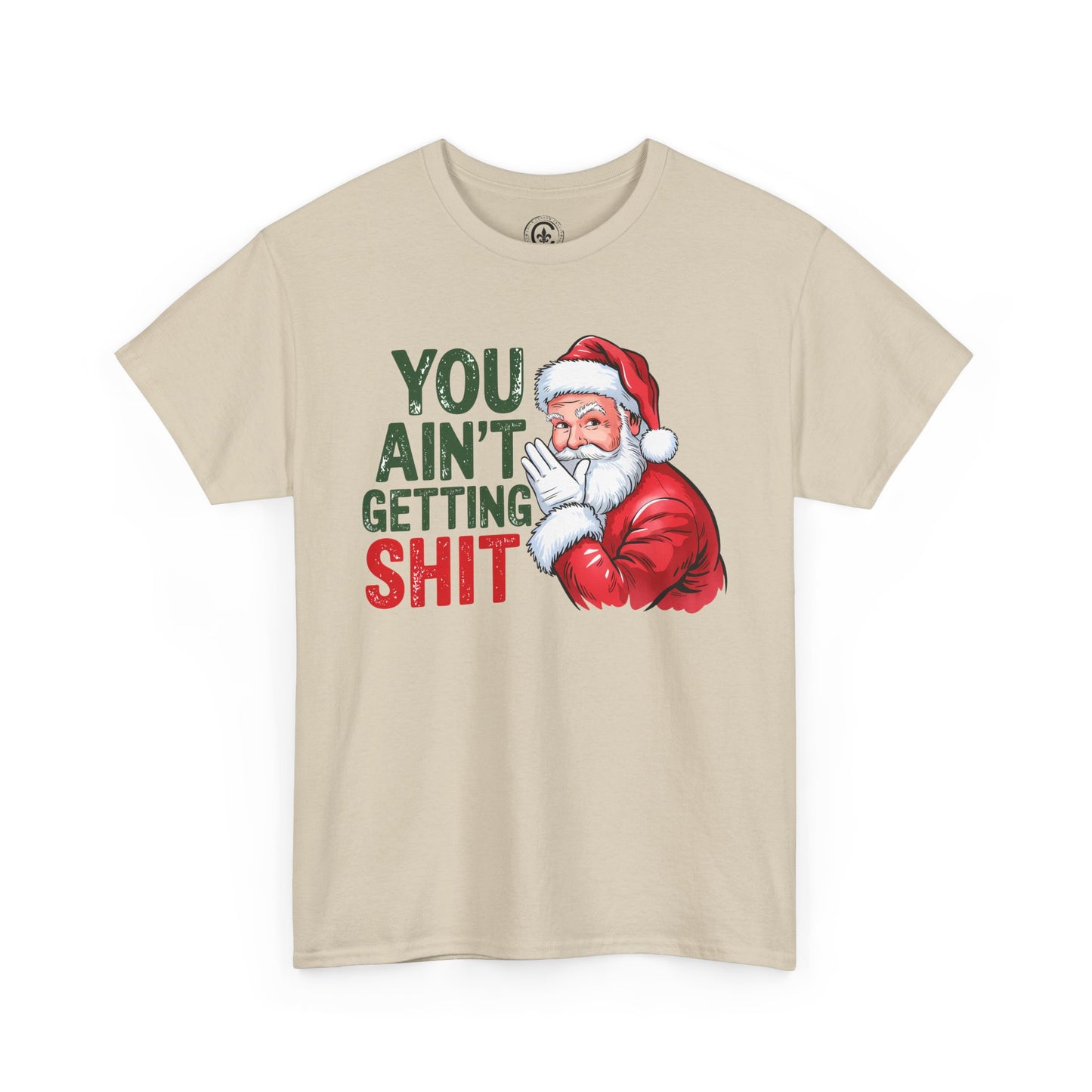 Funny Christmas Tee - Unisex Heavy Cotton Shirt - Holiday Humor, Gift for Grumpy Friends, Santa Design, Casual Wear, Christmas Party
