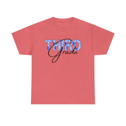 Third Grade Unisex Heavy Cotton Tee, Back to School Shirt, Teacher Gift, Kids Clothing, Classroom Style, Educational Apparel