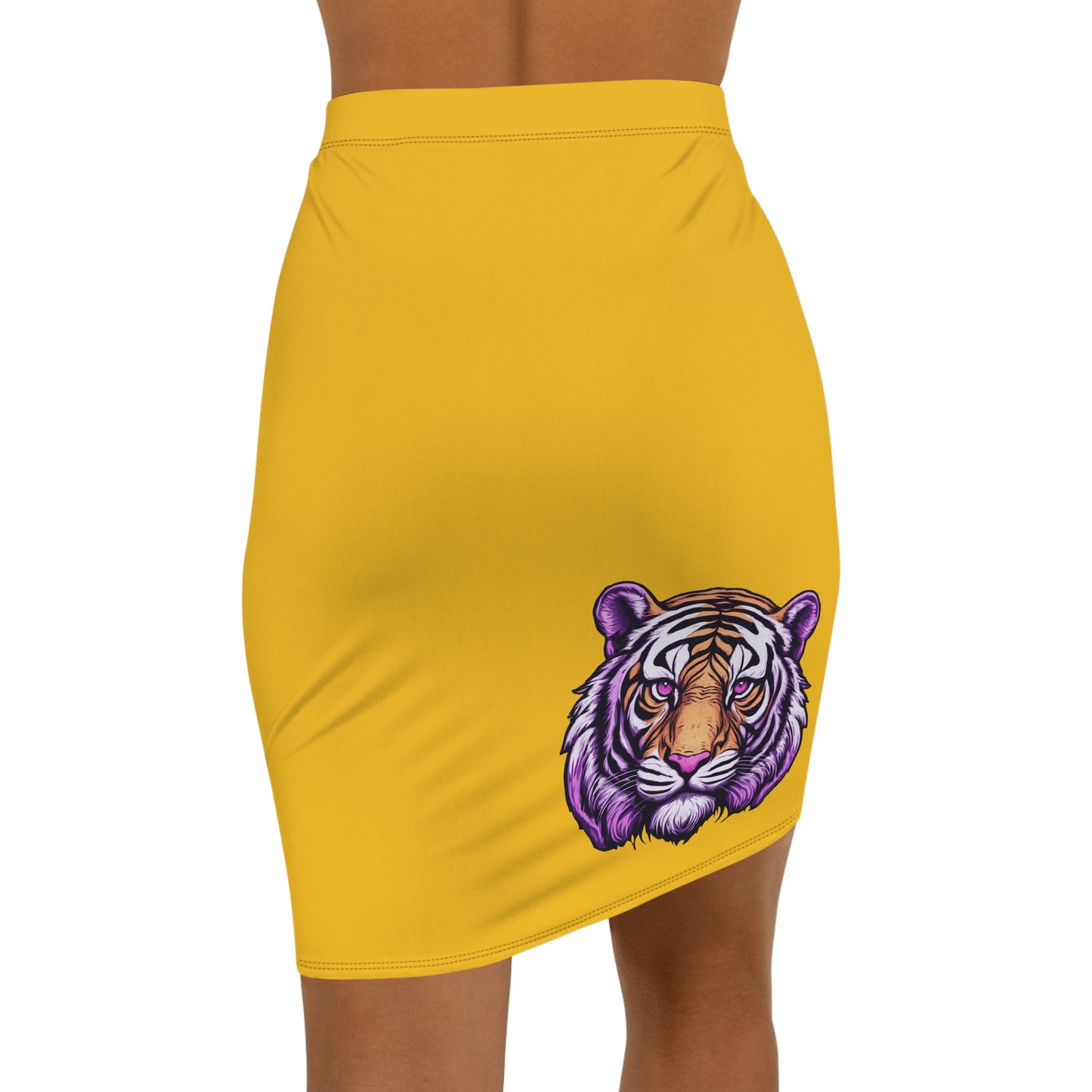 Yellow Tiger Women's Pencil Skirt, Stylish Skirt for Office, Fun Night Out, Geaux LSU Tigers!