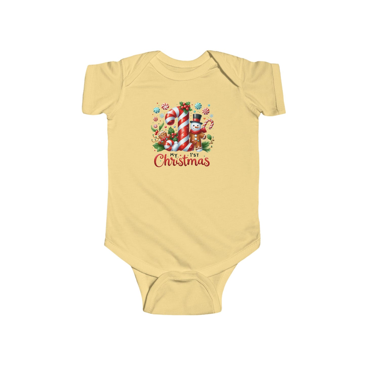 Christmas Infant Bodysuit, Cute Holiday Baby Outfit, Newborn First, 1st Christmas