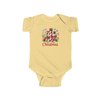Christmas Infant Bodysuit, Cute Holiday Baby Outfit, Newborn First, 1st Christmas