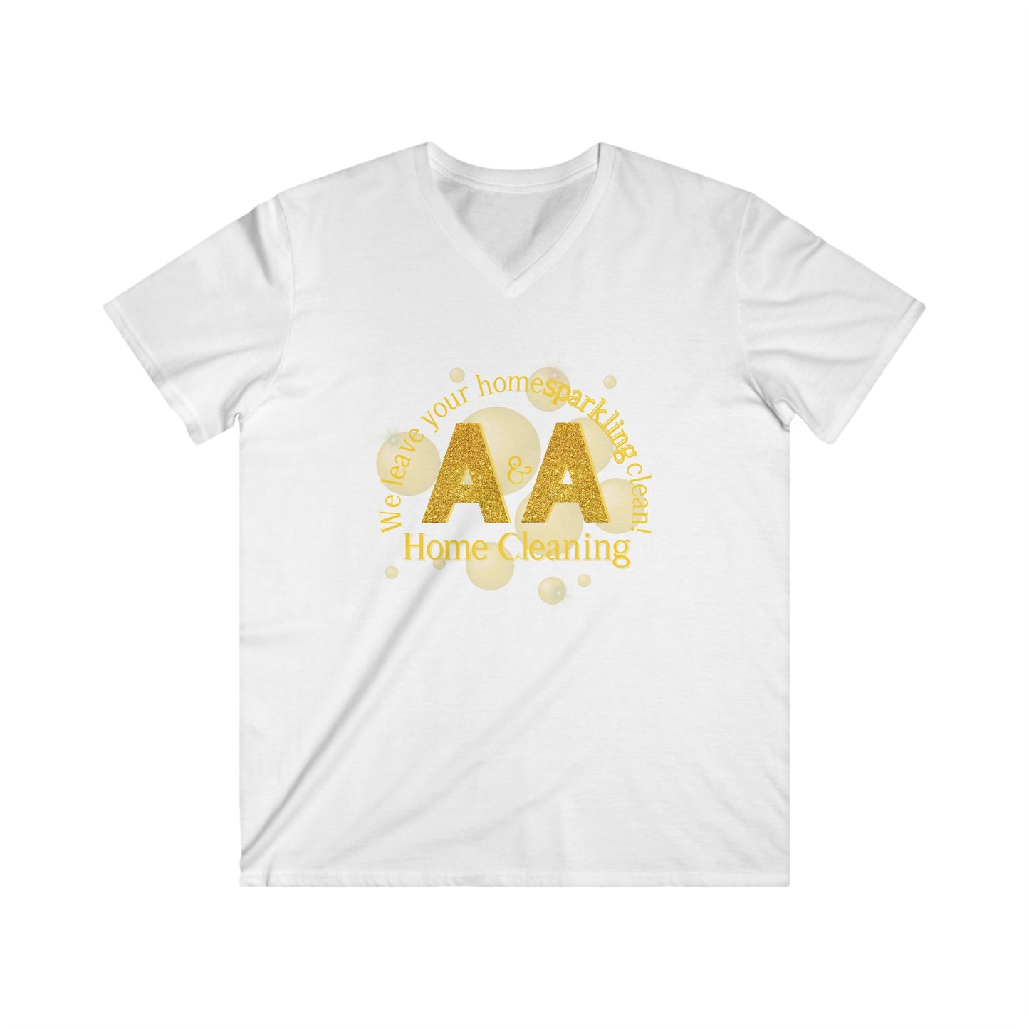 A&A, Yellow Logo on a 4th Vneck, Gildan
