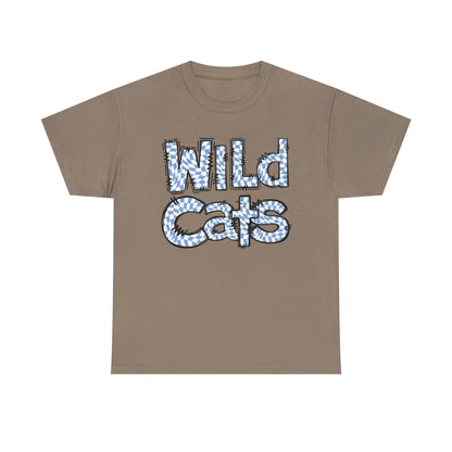 St Amant Blue Wildcats Love Unisex Tee, Cute Cotton Shirt, School Spirit Apparel, Family Gatherings, Casual Wear, Gift for Students, Personalized Designs