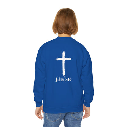 Youth Crewneck Sweatshirt - Thank U Jesus, Faithful Crewneck, Christian Youth Apparel, Inspirational Gift, Bible Verse Sweatshirt