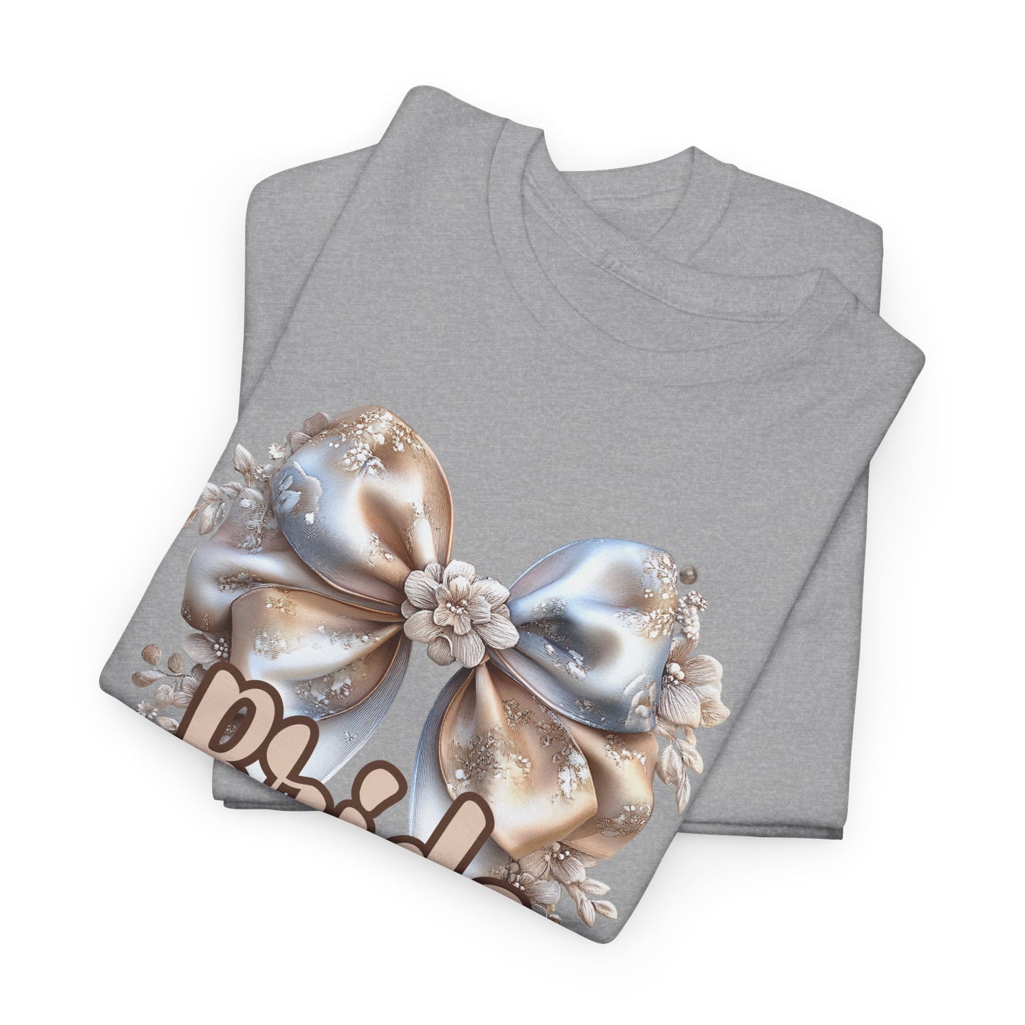Bride Bow Unisex Heavy Cotton Tee, Wedding Gift, Bridal Shower Tee, Engagement Outfit, Bachelorette Party Apparel