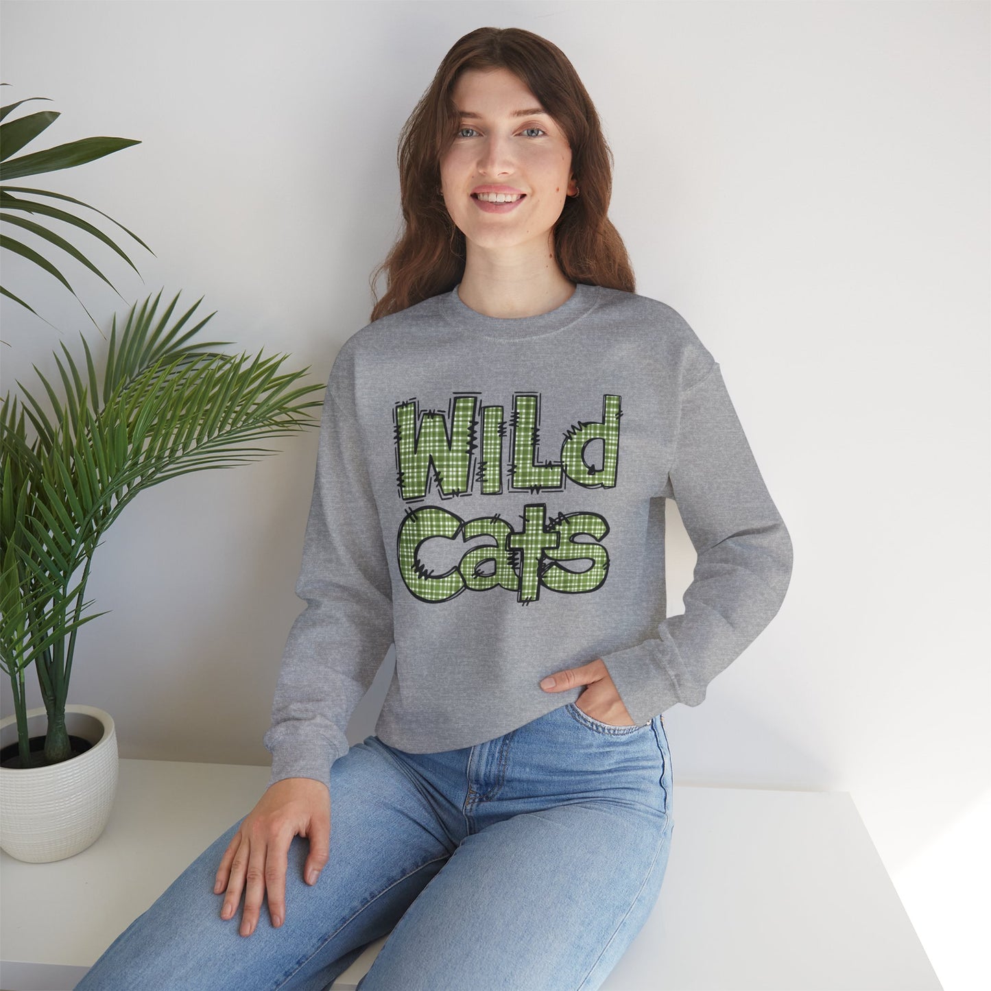 Wild Cats Crewneck Sweatshirt, Cozy Unisex Sweatshirt, Perfect Gift for Birthdays, Casual Wear, Wildcat Theme Apparel, Walker, La WHS, WJH