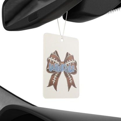 Blue Glitter Wildcats, Football Bow Car Air Freshener with Custom Design, Cute Home Fragrance Tag, Unique Gift for Car Lovers,