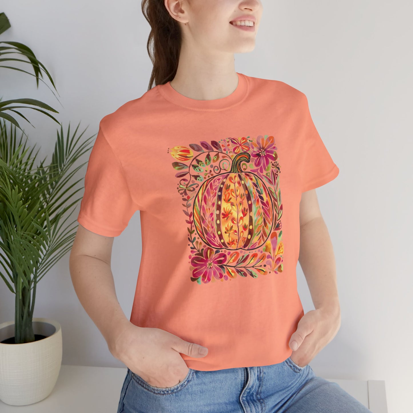 Autumn Pumpkin Tee, Cute Fall Shirt, Seasonal Shirt, Halloween Apparel, Thanksgiving Outfit, Cozy Autumn Vibes