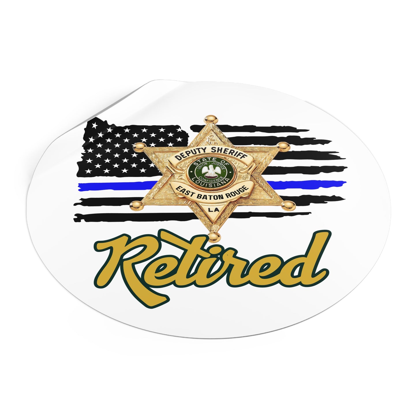 Retired Deputy Sheriff Vinyl Stickers, Police Retirement Gift, Law Enforcement Decor, Patriotic Stickers, First Responder Badge