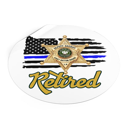 Retired Deputy Sheriff Vinyl Stickers, Police Retirement Gift, Law Enforcement Decor, Patriotic Stickers, First Responder Badge