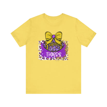 Tigers, Football, Animal Print, Glitter Bow, unisex tshirt tee