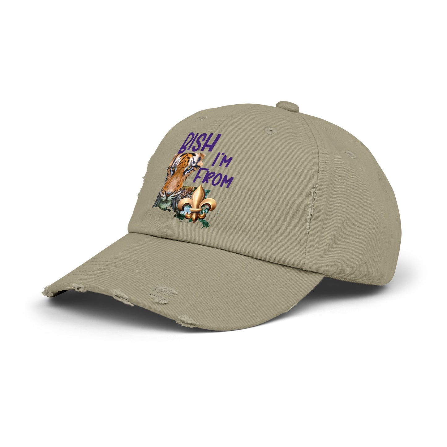 I'm from Louisiana, Unisex Distressed Cap, Baton Rouge, Tigers