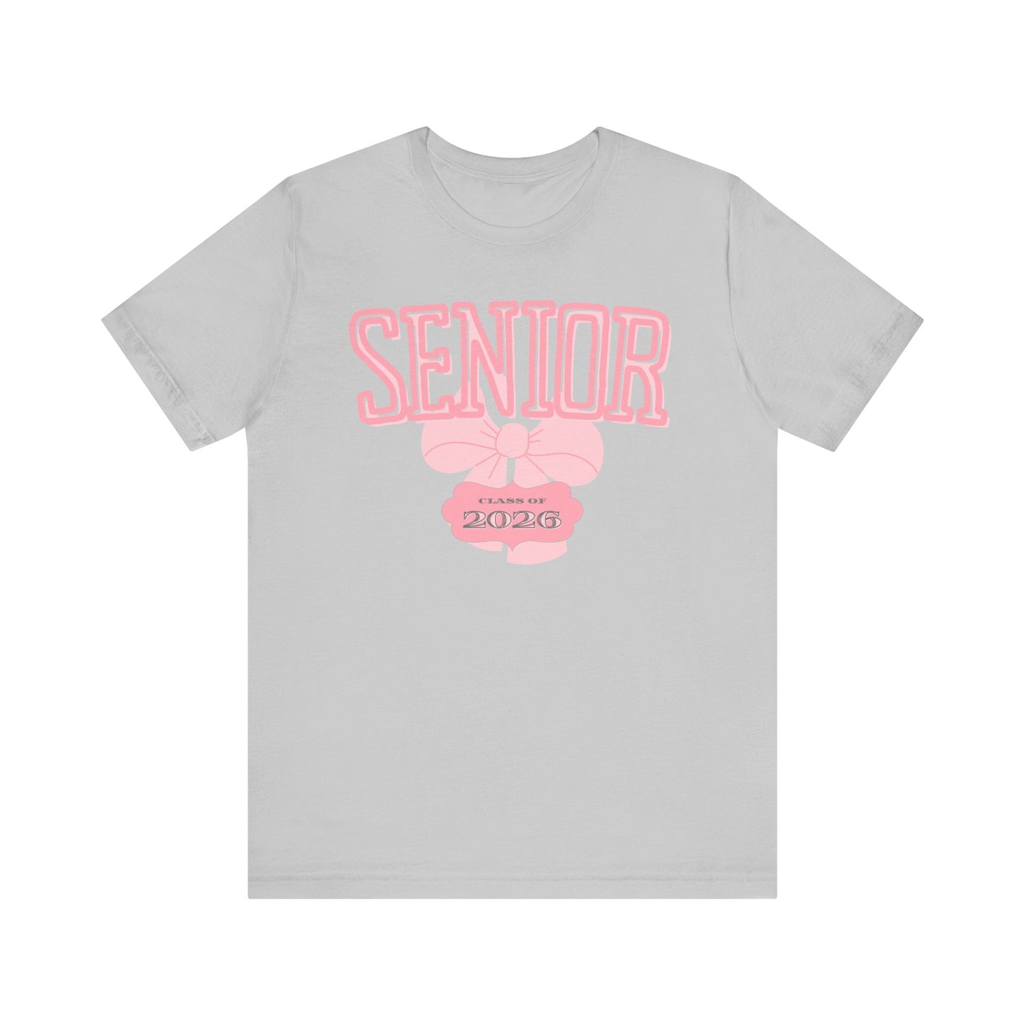 Senior Class of 2026 Bow Graphic Bella Canvas Tee, Cute College Shirt, Unisex Short Sleeve Top, Gift for Students, High School Graduation Apparel