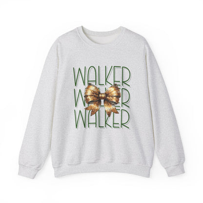 Stylish Crewneck Sweatshirt with Bow Design, Walker, Louisiana, Wildcats, Stacked Walker