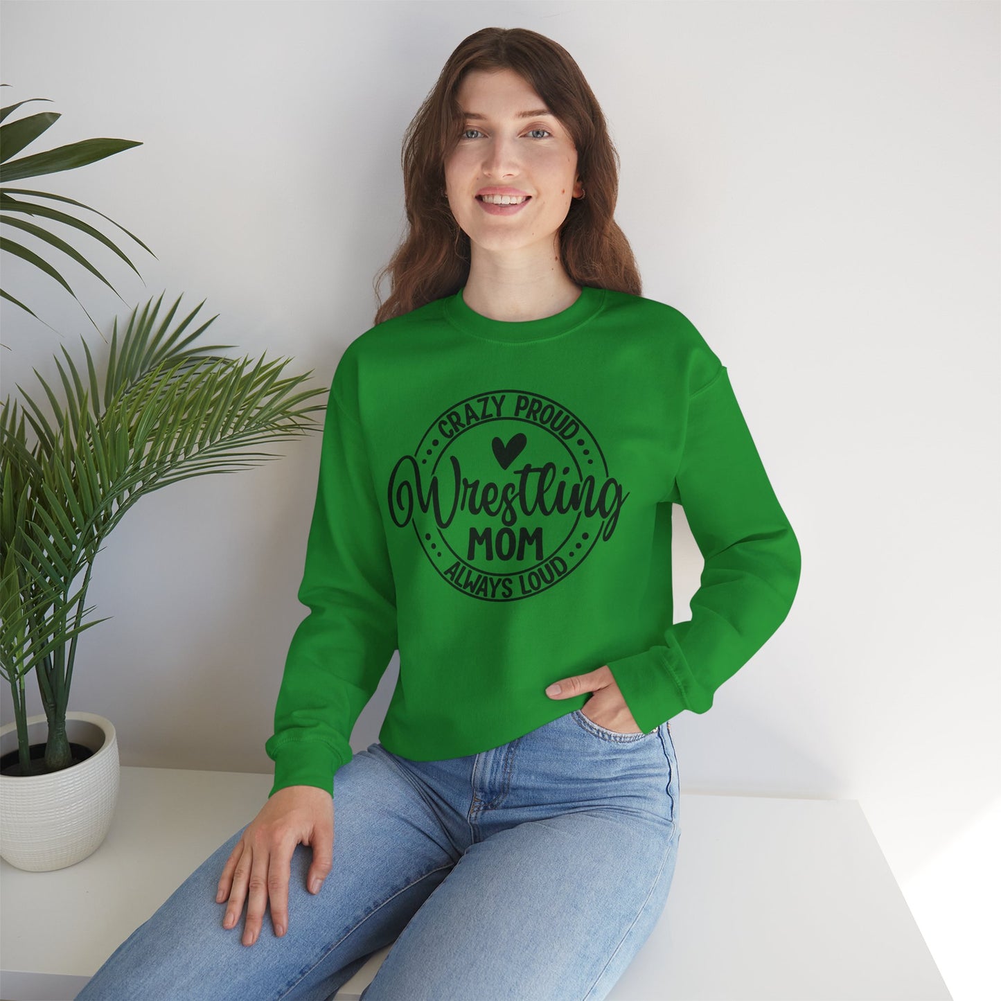 Crazy Loud Wrestling Mom Sweatshirt | Unisex Crewneck | Game Day Apparel, Sports Hoodie, Relaxed Fit, Fan Gear,