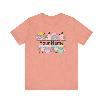 Personalized Back to School Pencil with your name design, on a bella canvas shirt