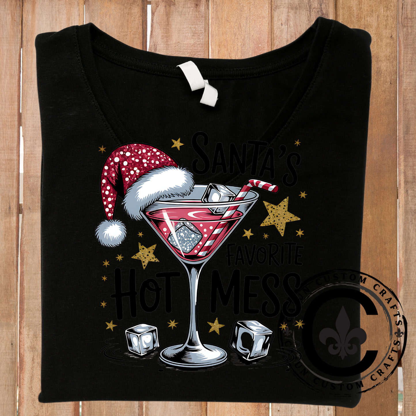 Santa's Favorite Hot Mess with alcohol Glass
