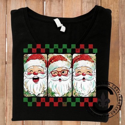 Rustic Santa, checkerboard - DTF or Sublimation Transfer