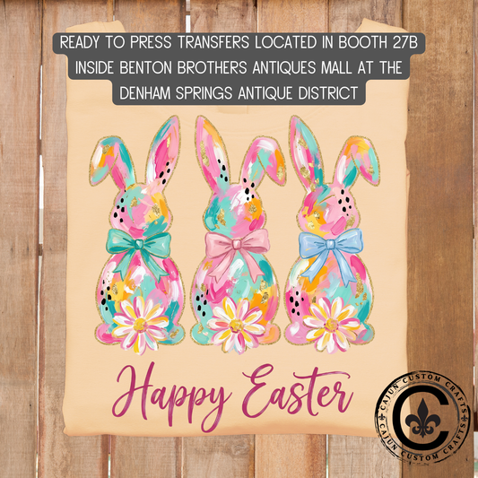 3 Bunnies dtf transfer, tshirt, tumbler, jewelry