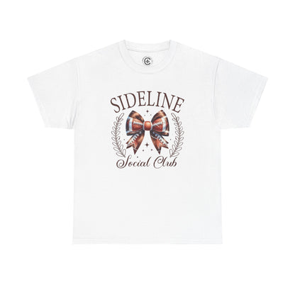 Sideline Social Club Tee, Unisex Heavy Cotton Shirt, Perfect for Game Days, Sports Fans, Casual Wear, Unique Gift Idea, Football