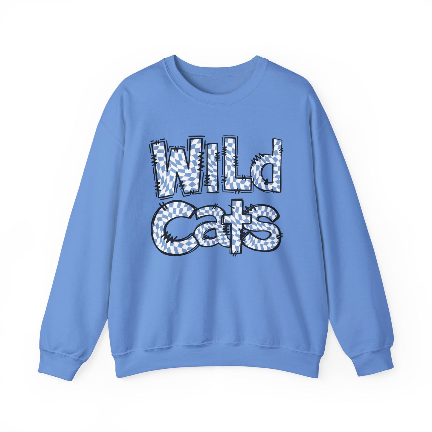 SAMS Wildcats Crewneck Sweatshirt with Heart Design, Comfortable Unisex Sweatshirt, Perfect Gift for School Spirit