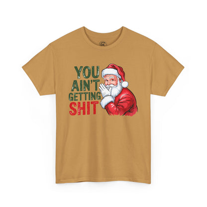 Funny Christmas Tee - Unisex Heavy Cotton Shirt - Holiday Humor, Gift for Grumpy Friends, Santa Design, Casual Wear, Christmas Party