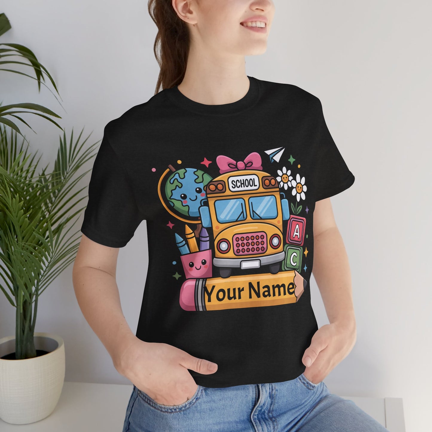 Personalized School Bus T-Shirt for Kids, Fun Graphic Tee, Back to School