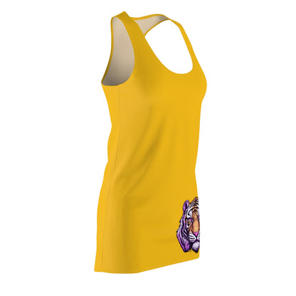 Women's Tiger Print Racerback Dress, Summer Dress, Bohemian Style Dress, Festival Outfit, Casual Wear, Cute Dress for Animal Lovers