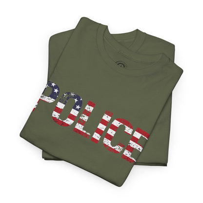 Police Flag Graphic Tee, T-Shirt, Unisex Humor Shirt, Gifts for Friends, Casual Wear, law enforcement