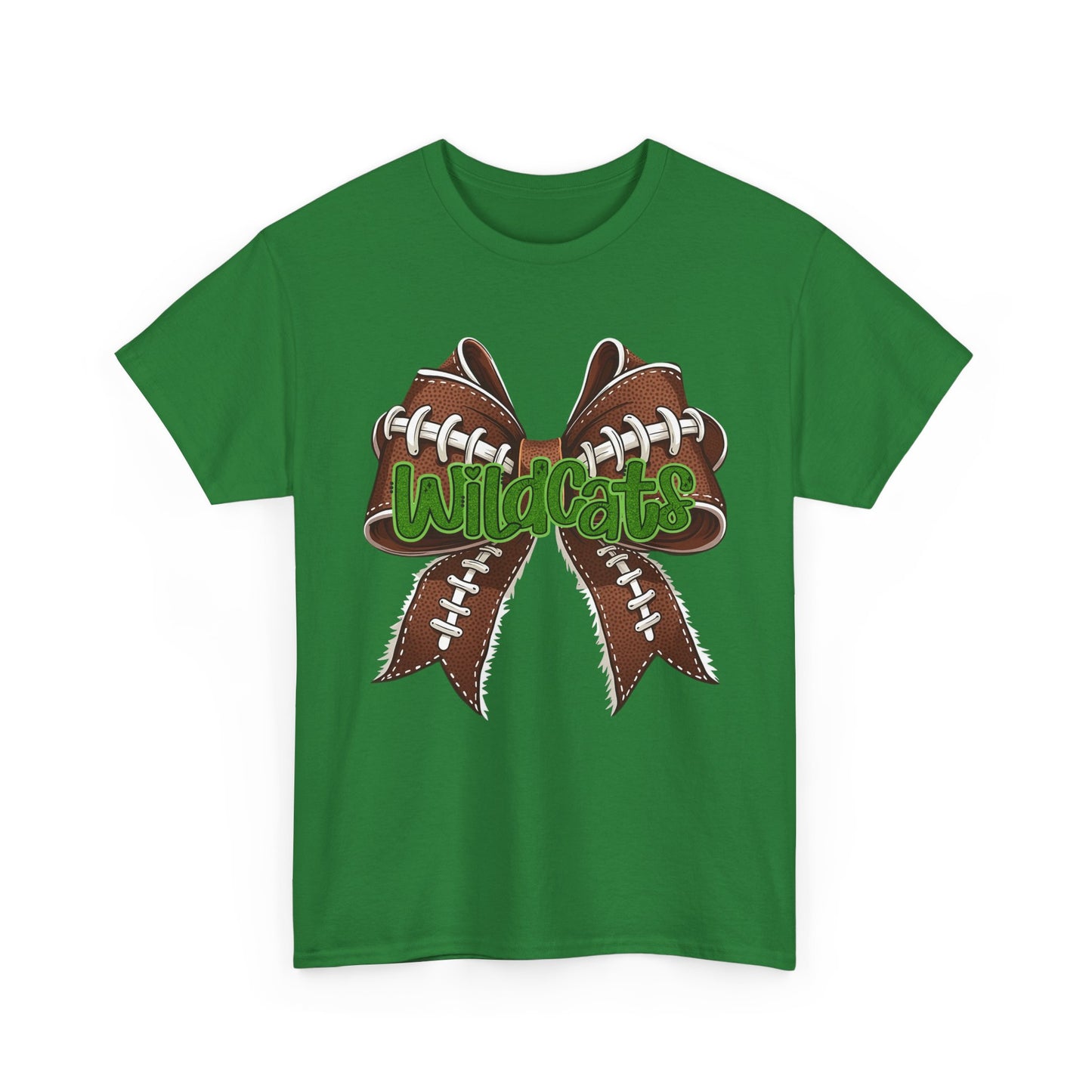 Wildcats Football Bow Unisex Heavy Cotton Tee | Sportswear, Team Spirit, Casual Wear, Gifts for Fans, Game Day Outfit