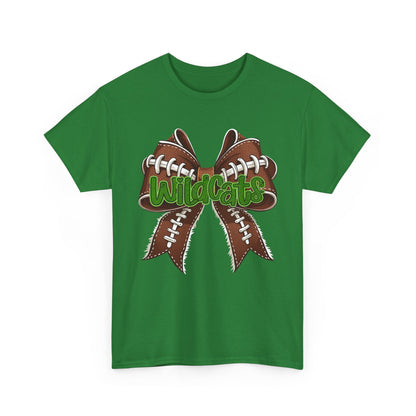 Wildcats Football Bow Unisex Heavy Cotton Tee | Sportswear, Team Spirit, Casual Wear, Gifts for Fans, Game Day Outfit
